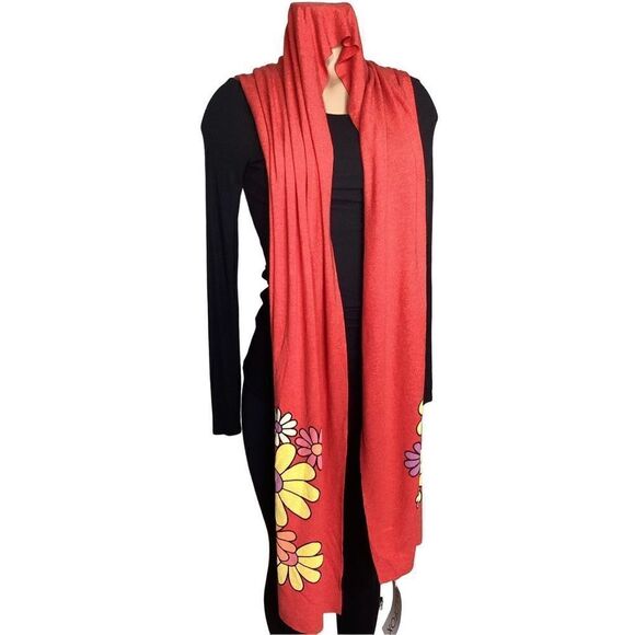 New. Wildfox red daisy scarf.  Retails $98 - Picture 4 of 8